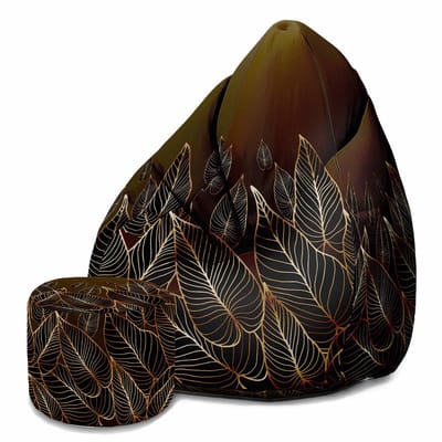 DreamRoots Velvet Zitzak voor Volwassenen – Luxe Beanbag met Voetsteun en Afneembare Hoes – Inclusief Vulling – 80x80x120 cm - Goldenlinear