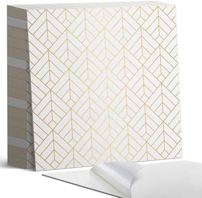Coloray Plaktegels - 3D bladpatroon Zelfklevende Tegels - 20 cm x 20 cm - Wit Plaktegels - 20 stuks - Vierkant PVC Tegels - Plaktegels Badkamer - Plaktegels Vloer - Vinyltegels Vloer Zelfklevend - Wandtegel Zelfklevend