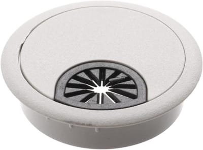 Bureaubuis Kabeldoorvoer - Bureau Kabelgat - Kabel Organisatie - Afneembare Kap - 60mm - Zilver