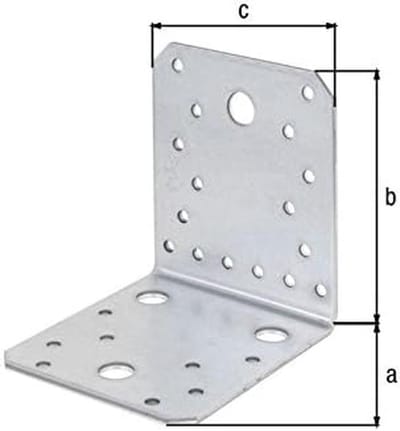 Stevige metalen hoekverbinders 105x105x90mm - 25 stuks verzinkt