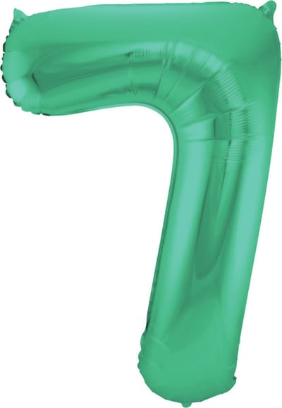Folat - Folieballon Cijfer 7 Groen Metallic Mat - 86 cm