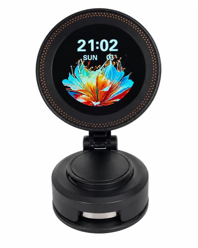 Vacuum Magnetische Telefoonhouder met Digitaal LED Display – Opvouwbaar & Draagbaar – Sterke Zuignap – Geschikt voor Gym, Keuken & Badkamer – Duurzaam en Eenvoudig in Gebruik – Zwart