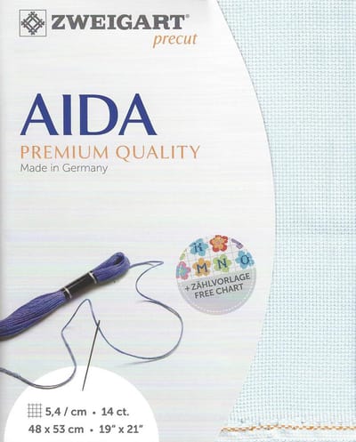 Borduurstof Aida 5,4 lichtblauw 48x53 cm - Zweigart