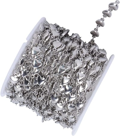 Hartvormige RVS Kettingen, 16,4 Meter Zilveren Kabelkettingen voor DIY Armbanden en Sieraden Maken, Perfect voor Creatieve Projecten