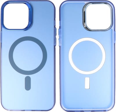 Magsafe Hoesje Geschikt voor iPhone 12 Pro Max - Magnetisch Smartphone Hoesje - Navy