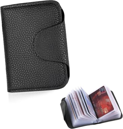 Credit Card Holder - 24 Slots - Compact Organizer voor Bankkaarten en Leden - Bescherm uw Kaarten met Elegantie - Modern Zwart - 10 cm