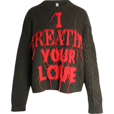 Valentino I Breathe Your Love trui in groene scheerwol