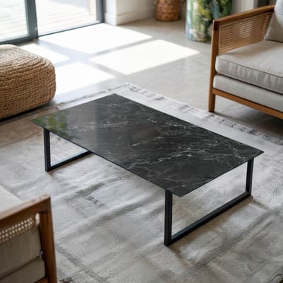 Coloray Tafelblad - Tafelblad Buiten - 100x50 cm - Zwart - Rechthoek Glazen Tafelblad - Buiten Tafelblad - Los Tafelblad - Tafelblad Glas - Glas Voor Tafelblad woonkamerdecoratie