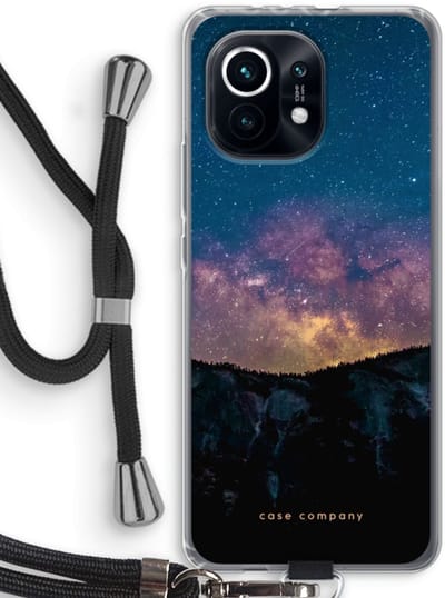 Case Company® - Hoesje met koord geschikt voor Xiaomi Mi 11 hoesje met Koord - Travel to space - Telefoonhoesje met Zwart Koord - Bescherming aan alle Kanten en Over de Schermrand