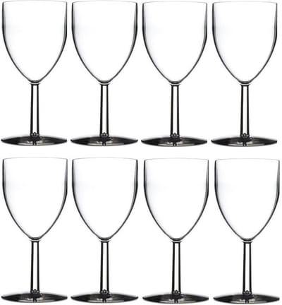 Rosti Mepal Wijnglazen - 10x - kunststof - 300 ml - 8 x 16 cm - outdoor/camping
