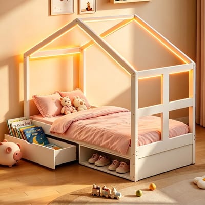 VVBV Schoenenkast 90x190 cm - Lade, Voor Kinderen/Tieners - Hout Wit - Voor Hal en Entree