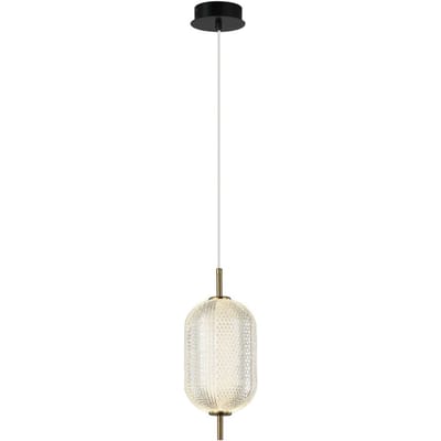 Viokef Pellucid LED hanglamp, bronskleurig/helder