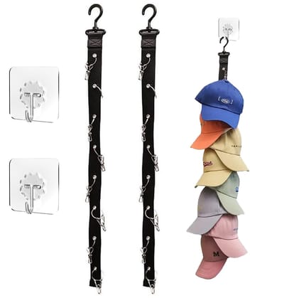 Dailygoods - Hoedhouder - Muur en Kast - 2 stuks - Clips en haakjes - Opberghulp - Ruimtebesparend - Handig