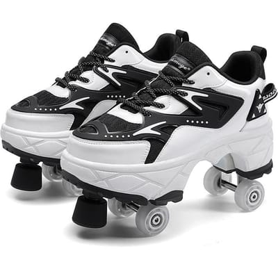 Chaussures à roulettes Chaussures à 4 roues Chaussures déformables Patins à roulettes Homme et Femme Adulte Chaussures de fuite Chaussures de patinage Chaussures à roulettes 40