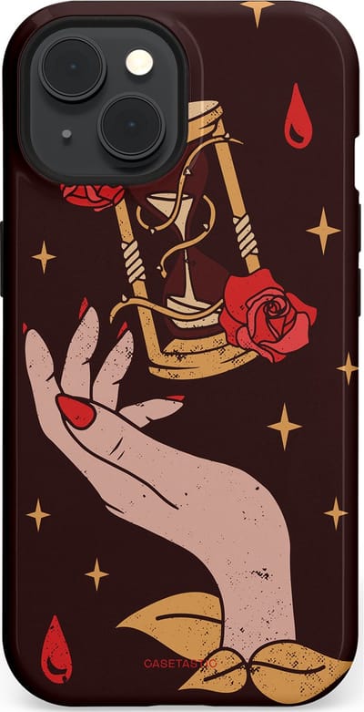 Casetastic Hoesje Geschikt voor Apple iPhone 15 Magsafe - Stijlvolle Beschermende Duo-layer Case - Magische Hand Roos