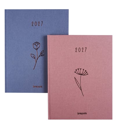 Brepols bureau agenda 2027 - TIMING [0.136] - AURELIA - Bureau agenda - 1 week op 2 pagina's - Weekoverzicht - Blauw - 17.1 x 22 cm