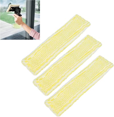 3 stuks - microvezel raam reinigingspad - raamreinigings mophoes - vervangingspad voor Karcher WV2 WV5 raamreiniger - geel（27*7*1 cm）
