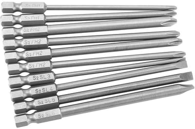 Solidchoice - Dailygoody - Screwdriver Bit Kit 10-delig - 100mm Lange Magnetische Bits voor PH1, PH2 en Slot
