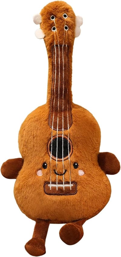 Pluche Gitaar Knuffel - Instrument Speelgoed - Decoratie en Knuffelen - Zachte Katoenen Vulling - 38cm Lengte