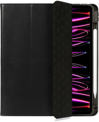 Rosso Elite Hoes Geschikt voor Apple iPad Pro 12.9 (2018/2020/2021/2022) - 2-in-1 Echt Leer Book Case en Back Cover - Magnetisch Uitneembaar Hoesje - Beschermhoes Zwart