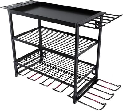Wandrek 4-Laags Metaal - Heavy Duty Gereedschap Organizer met Boorhouder - Voor Garage