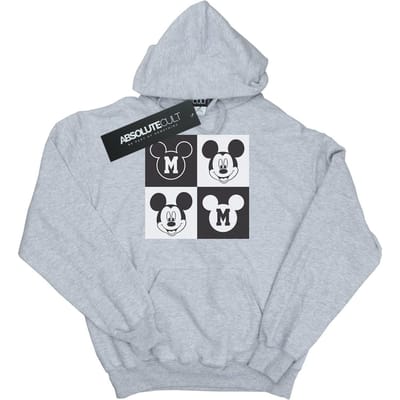Disney Jongens Mickey Mouse Smiling Squares Hoodie (Sportgrijs)
