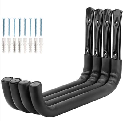 zwaar belastbare opberghaken, 39 cm garageopslag, kajakhaak, wandgemonteerde ladder hanger voor kano, surfplank, skiplank, ladder, vouwstoelen, fiets, bulkartikel (26,5 x 39 cm)