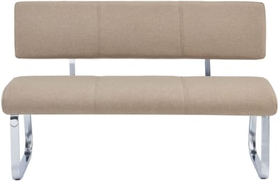 Eetkamerbank VILAS met stoffen bekleding - beige