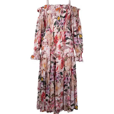 AllSaints Lillemor Leondra Dre Pearl White Multi Size: 36 | Midi Dresses Outlet | Dames | Wit