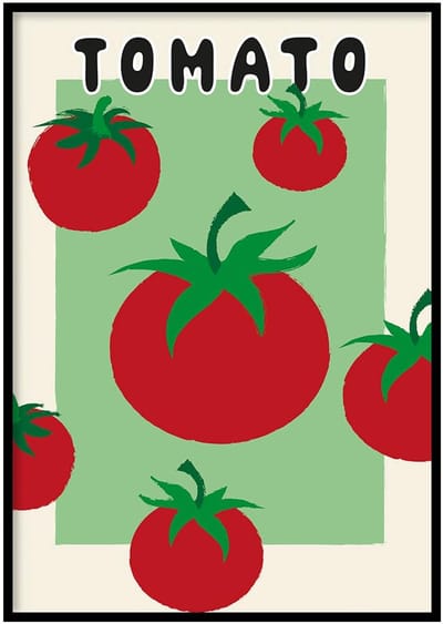 Poster Tomato - 50x70 cm - Keuken Poster - WALLLL - Exclusief lijst - Professioneel fotopapier