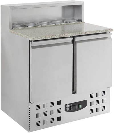 CombiSteel Pizzawerkbank - 230L - 2 Deuren 1/1 GN - Boven 5x 1/6 GN - Statisch + Ventilator - 903x700x1090mm - Horeca Oven