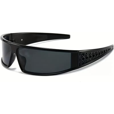 Y2K Futuristische Zwarte Hoofdband Bril voor Dames Heren Trendy Decoratieve Bril Mode Accessoire black