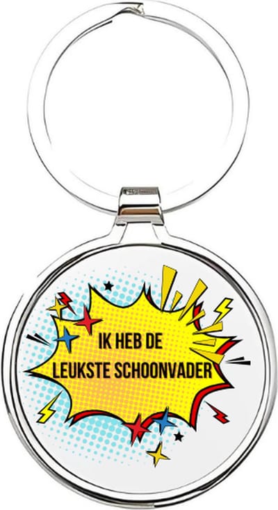 Akyol - ik heb de leukste schoonvader Sleutelhanger - Schoonvader - de leukste schoonvader - schoonvader sleutelhanger - papa sleutelhanger - sleutelhanger papa - familie sleutelhanger - vaderdag cadeautje - papa cadeau - dad - 4 x 7,5 CM