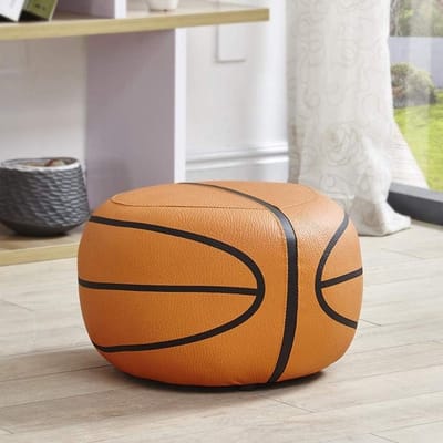 Ronde Poef Ottomane, Kids Toy Voetbank Massief Houten Stand Lage Voetsteun Gewatteerde Kruk Seat Met Niet Slip Benen Faux Leder-b 40x25cm (16x10inch)