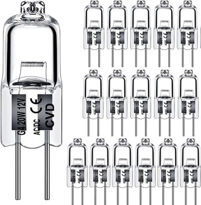CVD® 10-STUKS - G4 HALOGEEN LICHTBRON - 20 WATT - 12V - WARM WIT - DIMBAAR