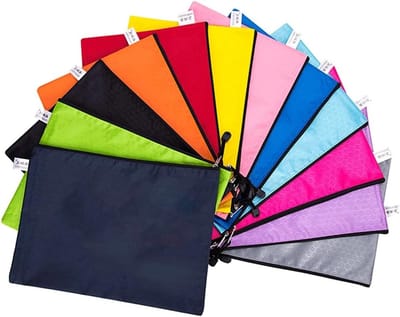 Documentenopbergdozen Set van 12, A4 Documentenmap, Waterdichte Documentenwallet voor School, Kantoor en Thuisgebruik, Ideaal voor Huiswerk en Ontvangsten