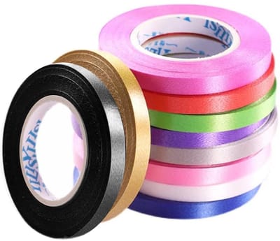 Fako Bijoux - 50x Kleurrijke Cadeaulinten 5 mm - Knutselband Voor Decoraties En Geschenkverpakking - Decoratielint - Ballonnenlint - 50 Rolletjes