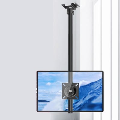 Verstelbare TV Houder - Plafond Monitor Beugel - Ruimte Besparen - 360 Graden Rotatie - 12-27 Inch - Zwart