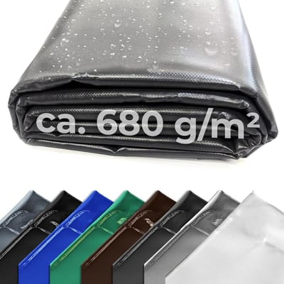 Vrachtwagenzeil Robuust - Afdekzeil PVC - Goederen Beschermen - Waterdicht UV-bestendig - 2.50 x 7.00 Meter - Antraciet