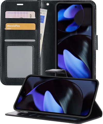Hoesje - Geschikt voor Google Pixel 10 - Luxe Bookcase - Walletcase Hoes - Portemonnee - Cover - Telefoonhoes - Zwart