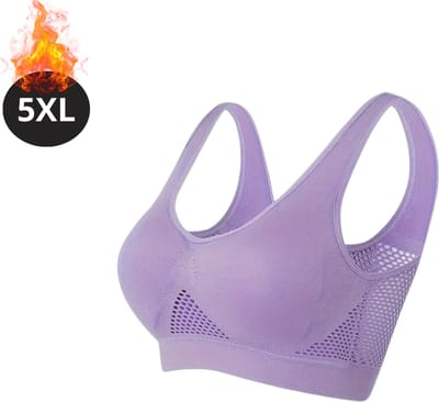 Bovista BH Zonder Beugel - Zonder Bandjes - Push-up Bh's - Comfort Beha - Comfortabel - Sterk - Yoga - Plus Size - Lichtpaars - Maat 5XL
