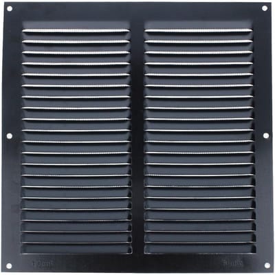 Ronde Ventilatie Rooster met Inzethoek en Insectennet | Zwart Aluminium Luchtinlaat Rooster (250x250 mm)