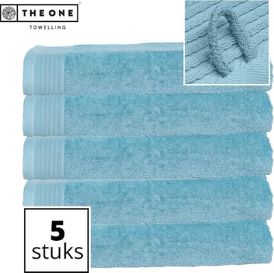 The One Towelling Classic Strandlakens - 100 x 180 cm - 5 Stuks - Voordeelverpakking - Hoge vochtopname - 100% Gekamd katoen - Petrol