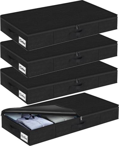 Opbergboxen Onder Bed - Onderbed Opbergkast - Kleding Opbergen - Inklapbaar Ontwerp - 85 x 40 x 12 cm - Zwart