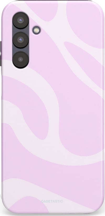 Casetastic hoesje geschikt voor Samsung Galaxy A25 - Dubbellaagse bescherming - Vrolijk Roze Suikerspin Curves - Fashion Case - Lichtroze Wit