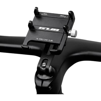 Support de téléphone de vélo en alliage d'aluminium, tige de vélo, support de téléphone portable rotatif noir