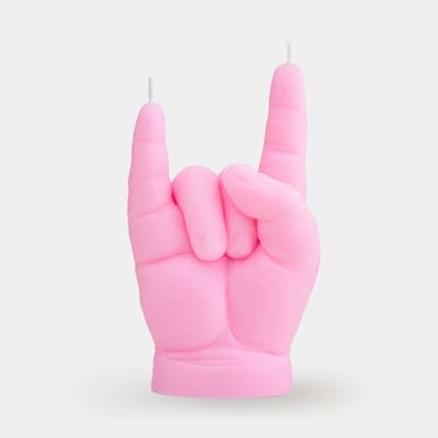 Levensechte baby-rock-horns kaars (Roze)