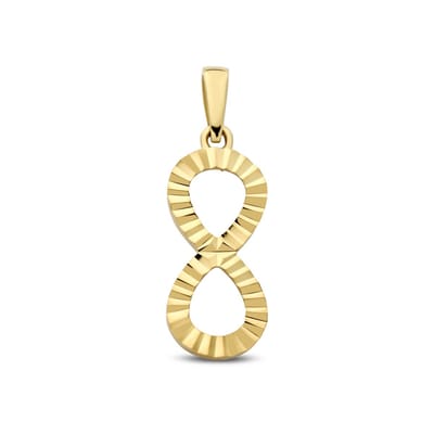 New Bling - 9NBG-0924 - 14K geelgouden Hanger – Infinity Dia Cut – Dames Hanger