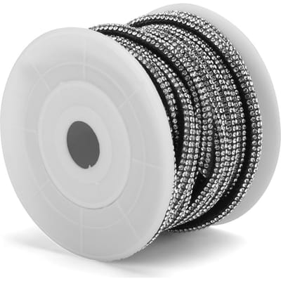 5 Yards Strassketting Kristallen Strass Lint DIY Kledingdecoratie Accessoires Zwart gray