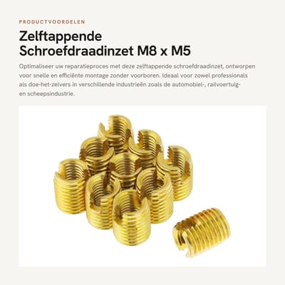 Dailygoods- Schroefdraadinzet 10 stuks - Zelftappende Schroeven - Schroefreparatie - Trillingsbestendig - Sterke Treksterkte - Geschikt voor Diverse Industrieën - Schroef